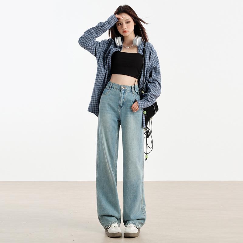 Women's Retro High-Waisted Wide-Leg Jeans