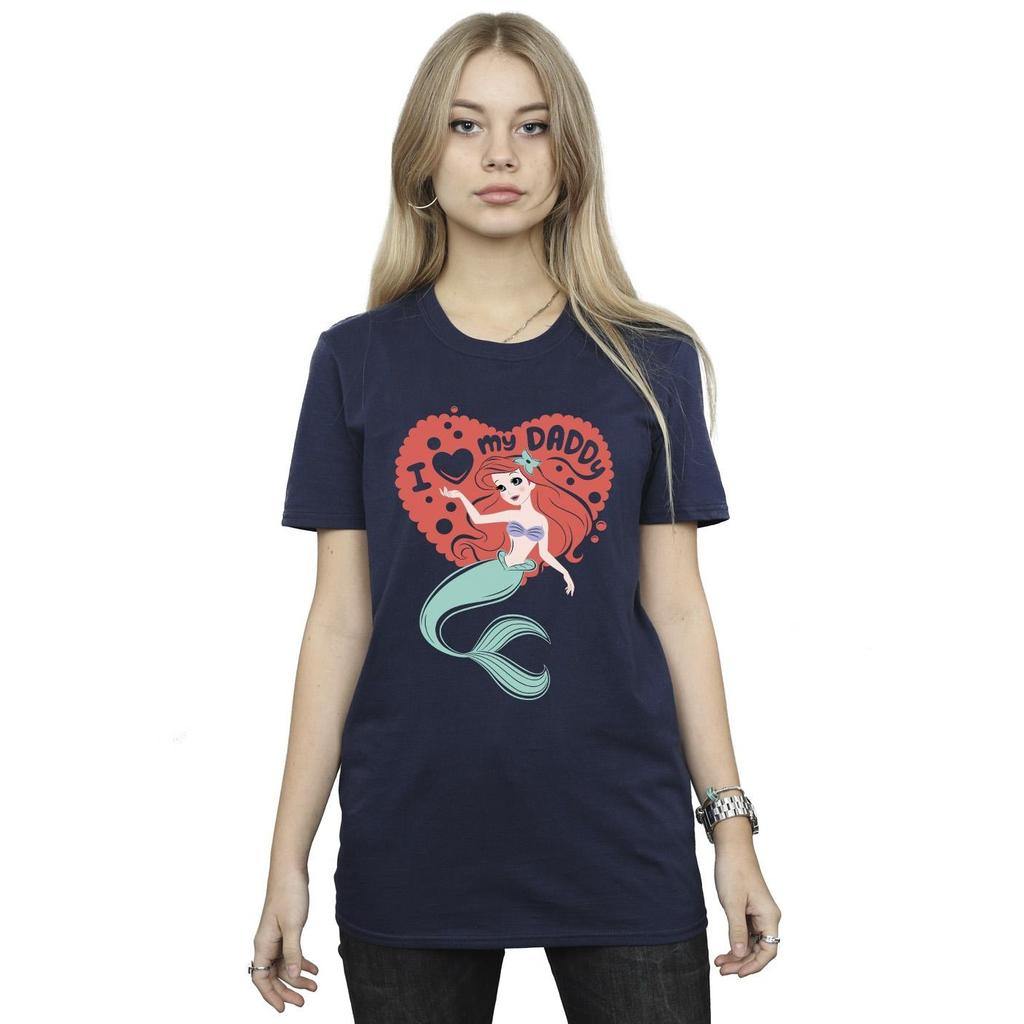 Disney Womens/Ladies The Little Mermaid Love Daddy Cotton Boyfriend T-Shirt