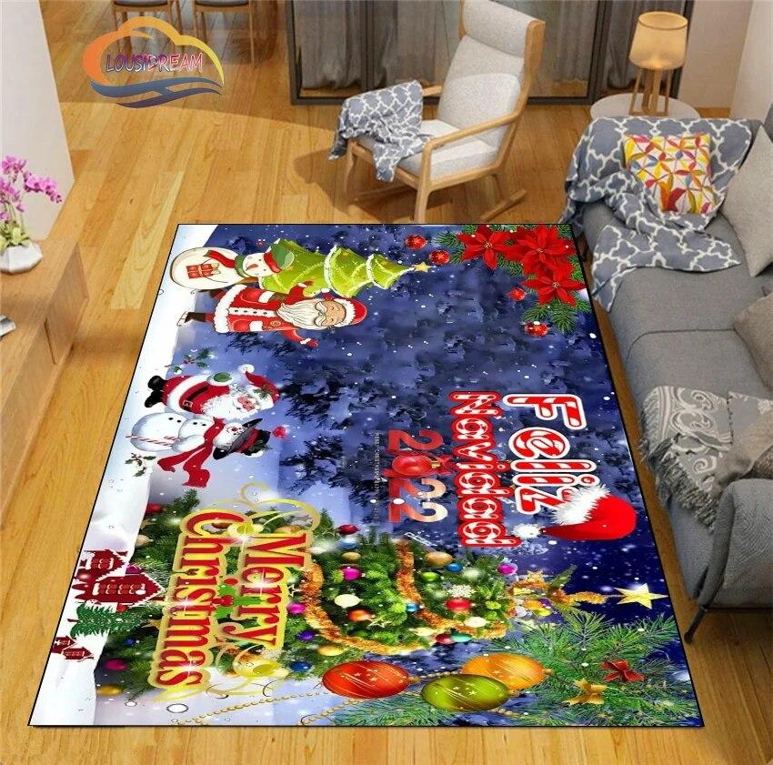 3D Printed Christmas Floor Mats Carpet  Santa  Fashion Bedroom Mat Living Room Office Children  Home Decor