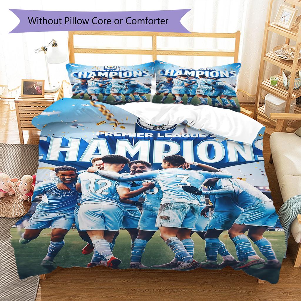 The Blues Team Bedding Quilt Set Quilt Cover Pillowcase Home Decoration Birthday Gift (1 * Duvet Cover + 2 * Pillowcase, Without Core)