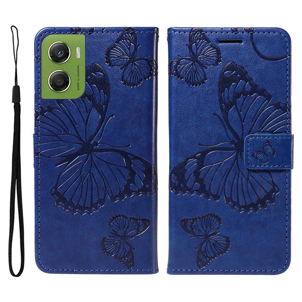 For Motorola Moto G06 4G Wallet Case Floral Butterfly Imprinted Leather Phone Cover Stand