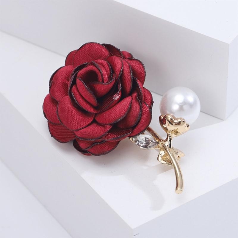 Women 3D Floral Brooch Lapel Pin Ladies Shawl Brooch Pin Clothing Jewelry Accessory for Wedding and Event Outfit