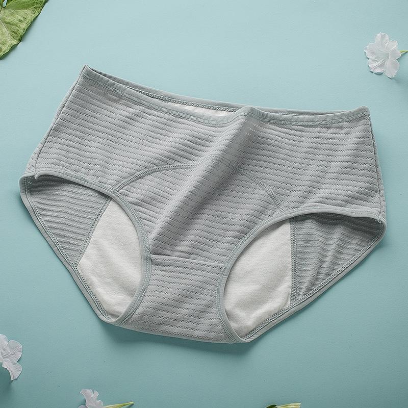 Menstrual Panties Mid-waist Breathable Physiological Pants LeakProof Underwear Women Period Briefs Period Panties L серый