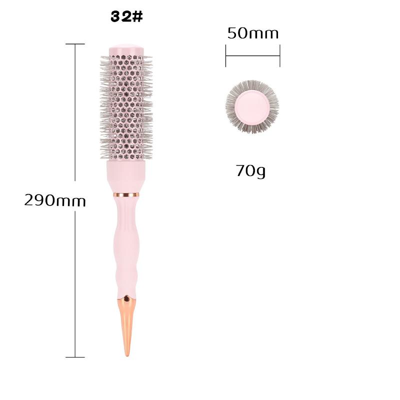 Barber Professional Round Blow Dry Brush, Professional Aluminum Tube Curly Hair  Cylinder Comb For Curly Hair Styling