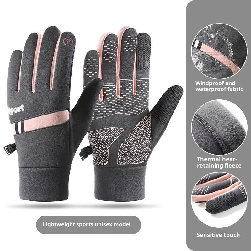 Warm Fleece Lined Gloves For Men And Women Outdoor Cycling Windproof Waterproof Touchscreen Skiing Gloves
