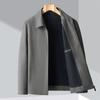 Frühlings- und Herbstjacke Herren Revers einfarbig Wolle Business Casual Mittelalterliche und ältere Führungskräfte Papa-Jacke