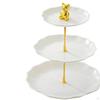 Dessert Cupcake Display Stand 3 Tier Table Centerpiece Pastry Serving Tray with Metal Rod for Tea