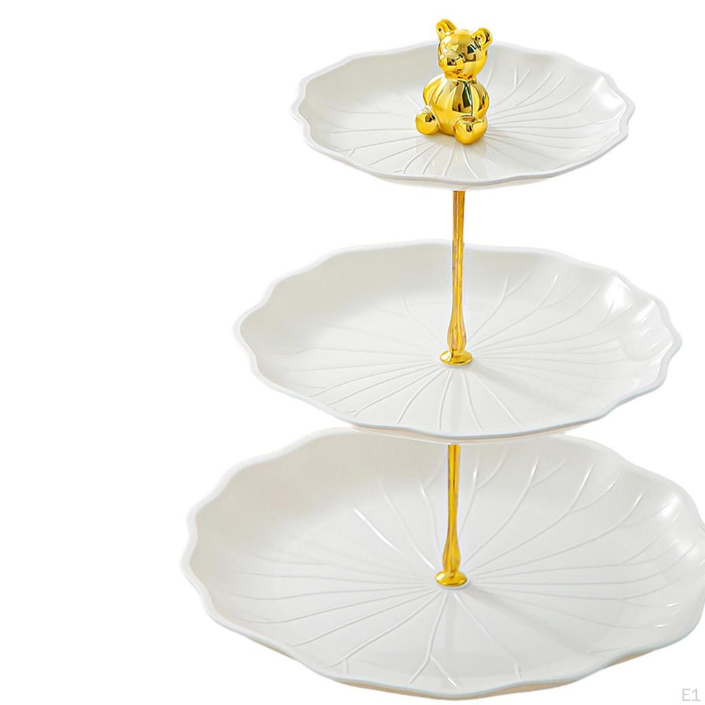 Dessert Cupcake Display Stand 3 Tier Table Centerpiece Pastry Serving Tray with Metal Rod for Tea