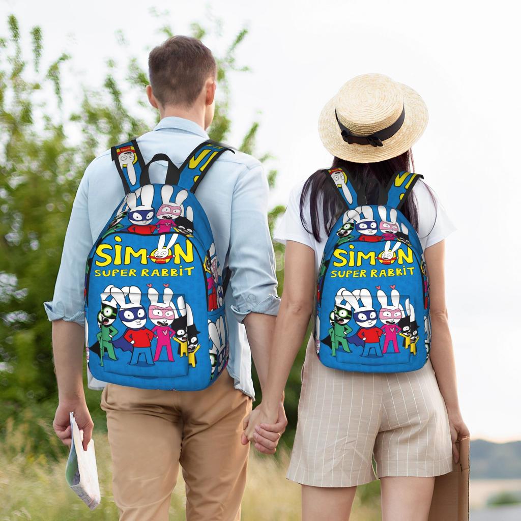 Simon Super Rabbit Backpack for Men Women Fashion Student Business Daypack  College Canvas Bags Lightweight
