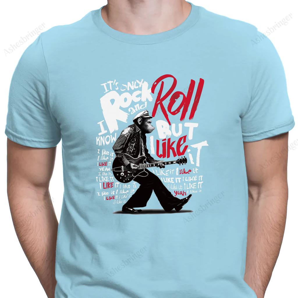 Men's Cotton Crew Neck ROCK'ROLL 80‘s Music Graphic Print T-Shirt Street Casual Style Tops for Men and Women
