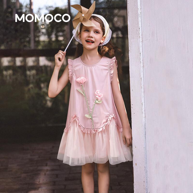 MOMOCO Girls  Sweet Short-Sleeve Summer Dress 2026 120