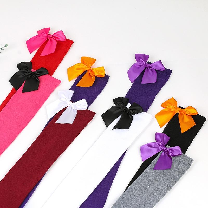 Japanese Style Over-the-knee Bow Socks Sexy High Tube Socks For College Fashion Friction-resistant Polyester Fiber