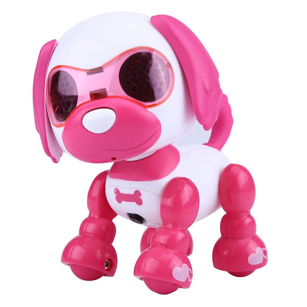 Robot Dog Pet Toy Smart Kids Interactive Walking Sound Puppy LED Educational Gift (Rose Red)