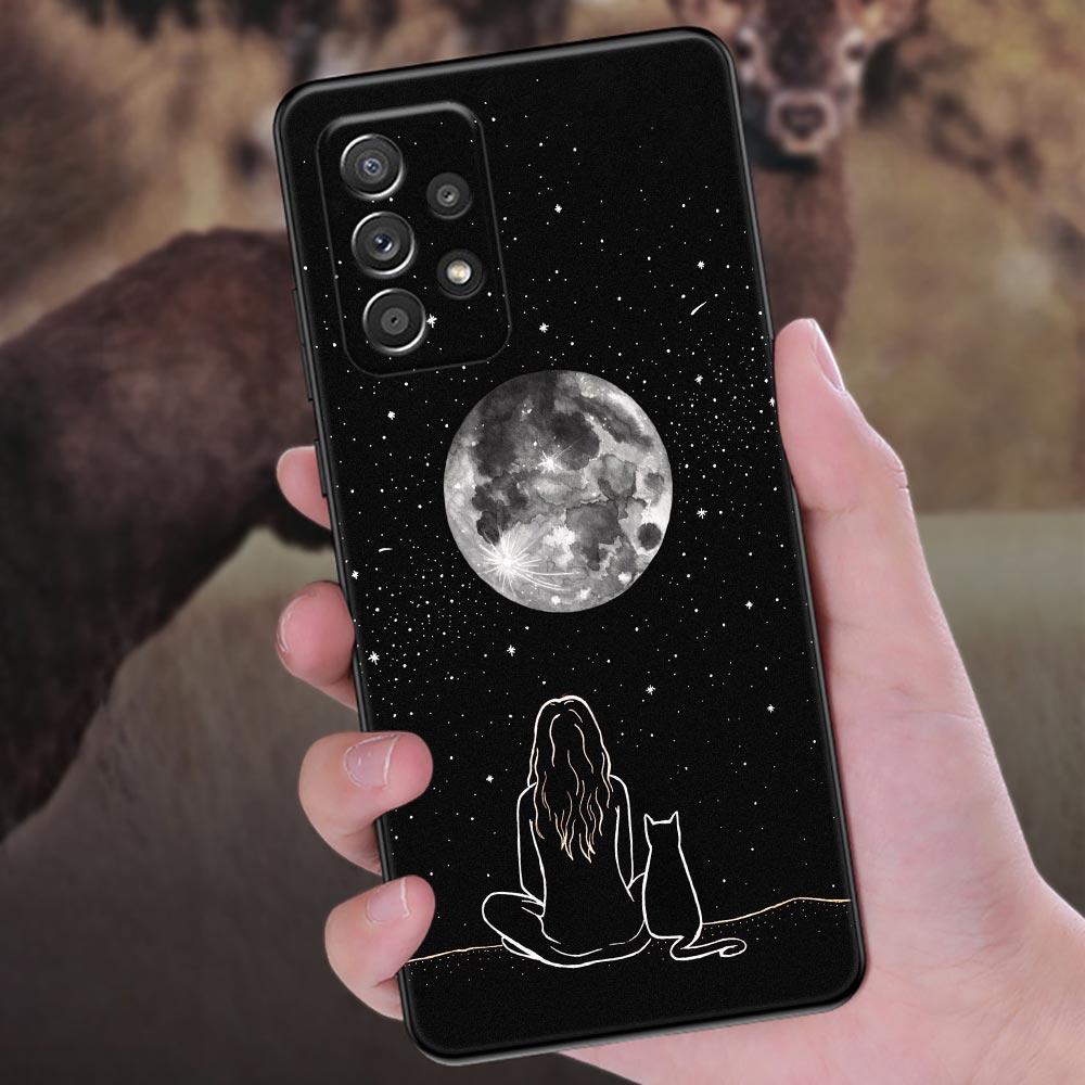 Funny Cute Cat Line Art Phone Case For Samsung Galaxy A57 A56 A37 A55 A36 A26 A54 A52 A35 A34 A25 A17 A16 A15 A07 A06 Soft Cover