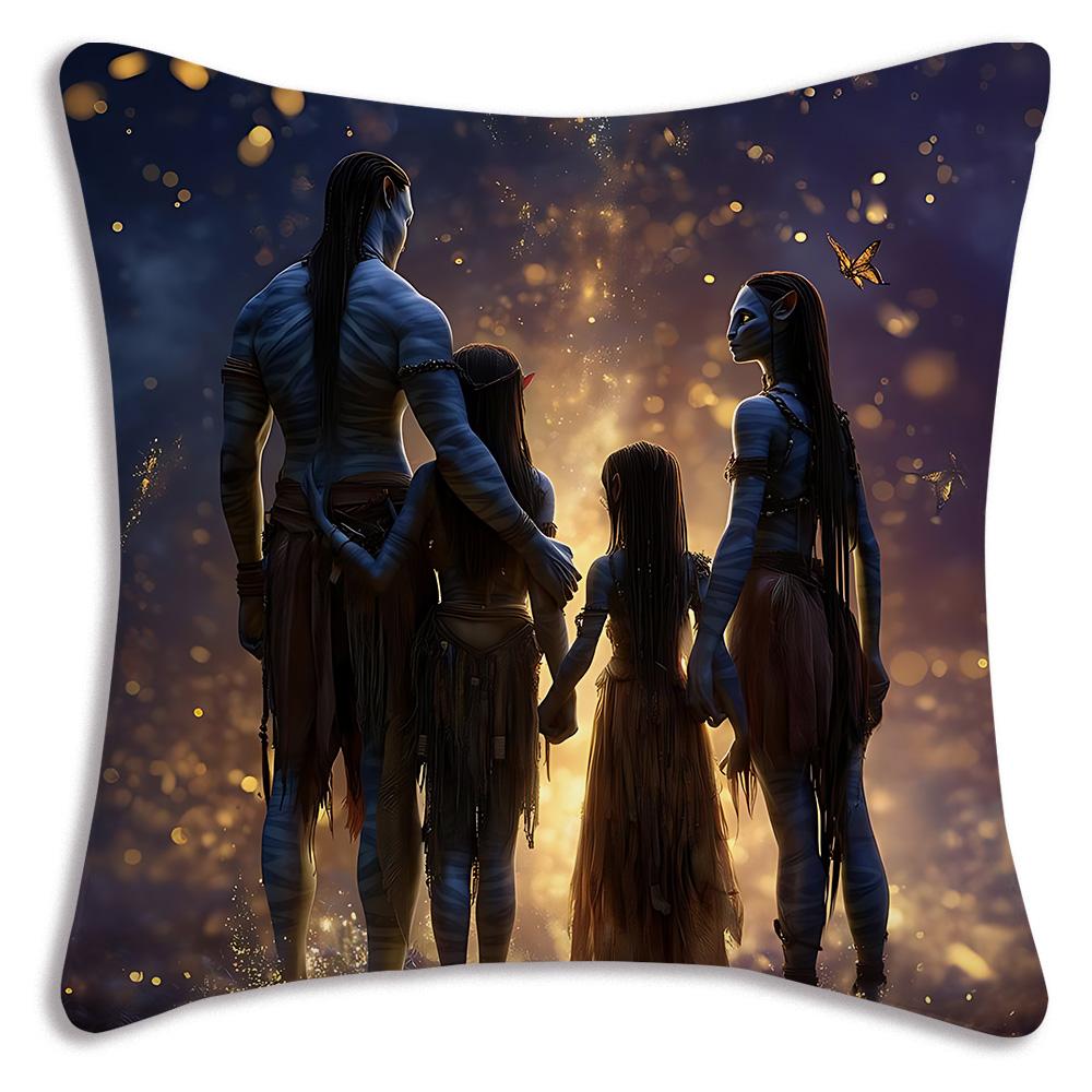 Movie Avatars W-Water Way Pillow Covers Cartoon Sofa Decorative Home Double-sided Printing Short Plush Cute Cushion Cover
