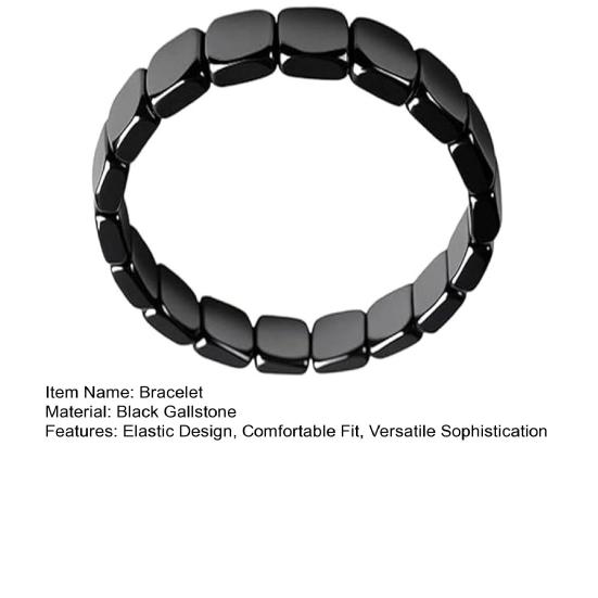 Hematite Stone Bracelet Elastic Cord Metallic Luster Polished Bracelet Groundedness Theme Men Women Wristband