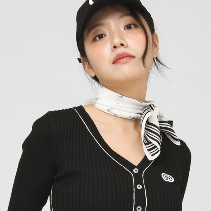 DOYOUKNOWMC ALL SEASON Double C Logo Print White Petite Scarf