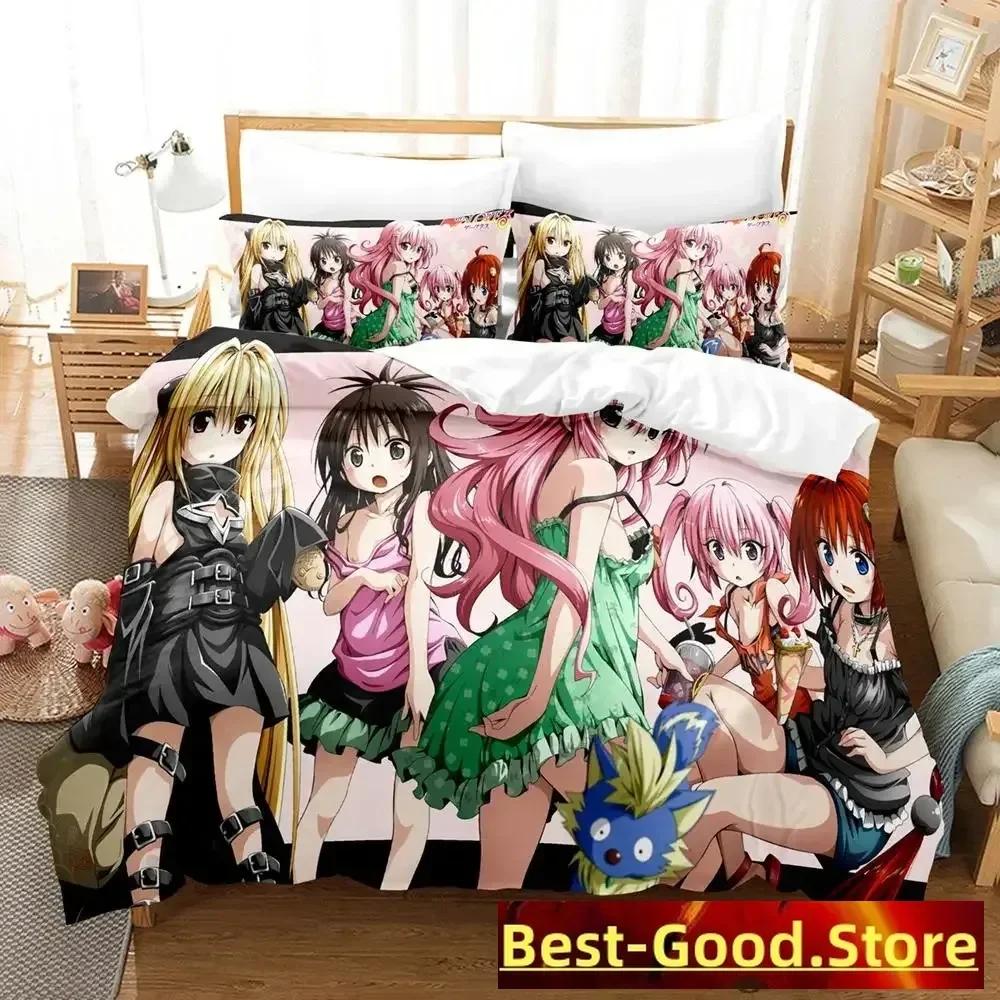 New To Love Ru Bedding Set Duvet Cover Sheet Printed Bed Set Pillowcase Bed Full Queen King Size Comforter Bedroom
