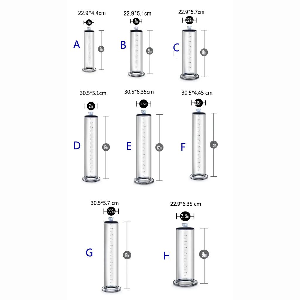 Acrylic Penis Pump Accessories Vacuum Penis Enlargement Device Masturbation Vacuum Pump Flange Pump Penis Cylinder Set Sex Toys