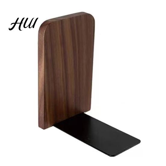 Home Storage Rack Wood Bookends Thickened Anti-Tip Heavy Duty Book Stand with Scratch Free Polished Edges Durable Holder for Office Desk