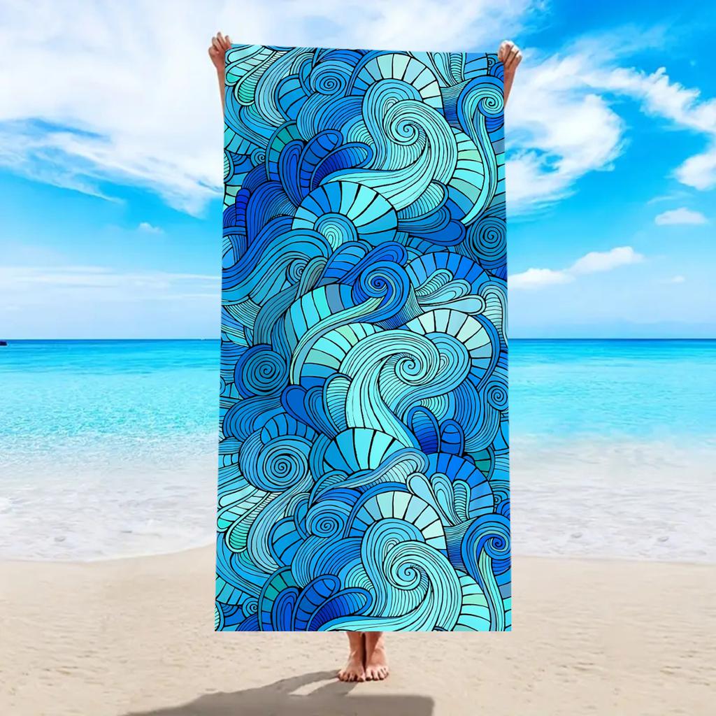 1pc Ultra Fine Fiber Beach Towel, Quick Drying Absorbent Swimming Towel, Multi-functional Towel for Beach Swimming and Yoga