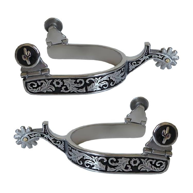 Exquisites Pattern Horse Boot Spur Decoration with Gear Western Cowboy Horse Spur Stainless Steel Horse Boot Spur 1