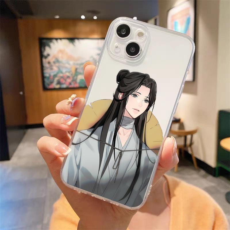 Heaven Officials Blessing Transparent Phone Case For iPhone 15 16 14 13 12 11 Pro Max XS X XR SE 7 8 Plus Straight Edge Cover