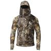 Men's Casual Leaf Camouflage Print Hooded Long Sleeve Sun Protection Shirt Lightweight Breathable Outdoor Top with Zipper Pocket