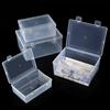 Nail Art Plastic Clear Double Buckle Storage Box Nail Rhinestone Brush Pen Buffer Grinding Files Organizer Container Case