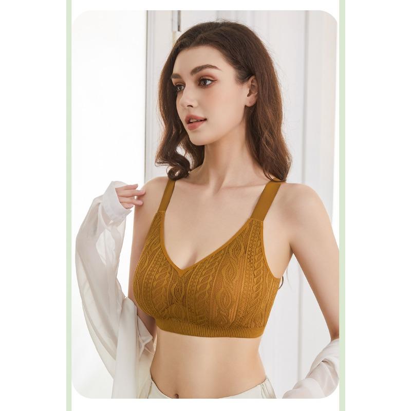 Plus Size Seamless Thin Push Up Wireless Sports Bra For Women
