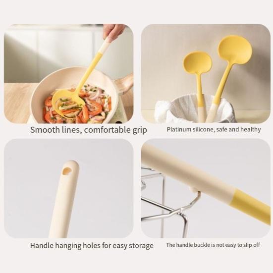 Spatulă Silicon Ciupercă pentru Gătit Răsucitor Rezistent la Căldură pentru Tigăi Antiaderente și Acoperite Ustensilă Sigură de Bucătărie pentru Gătit