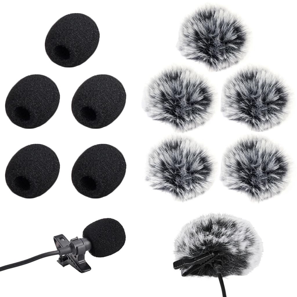 KDSSYFT Lapel Microphone Wind Muff 5pcs Microphone Sponge 5pcs Inner Diameter Inches Intercom Microphone Windshield Hairy Windscreen Windscreen
