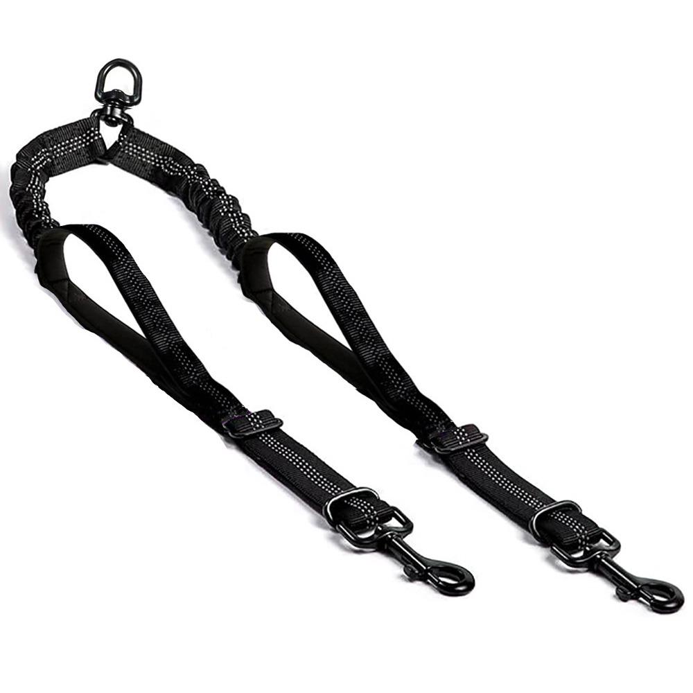 

No-Pull Design Double Head Pet Rope No-Tangle Pet Walking Rope Dual Dog Leash Dog Walking чёрный