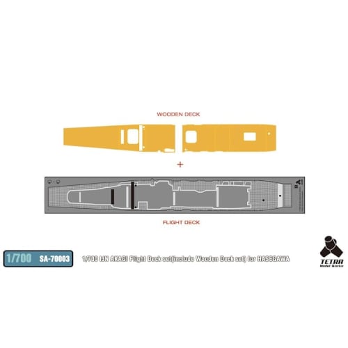 Tetra Model 1/700 SA Series Japanese Aircraft Carrier Akagi Flight Deck Full Set with Wooden Deck (H Company) Plastic Model Parts SA7003