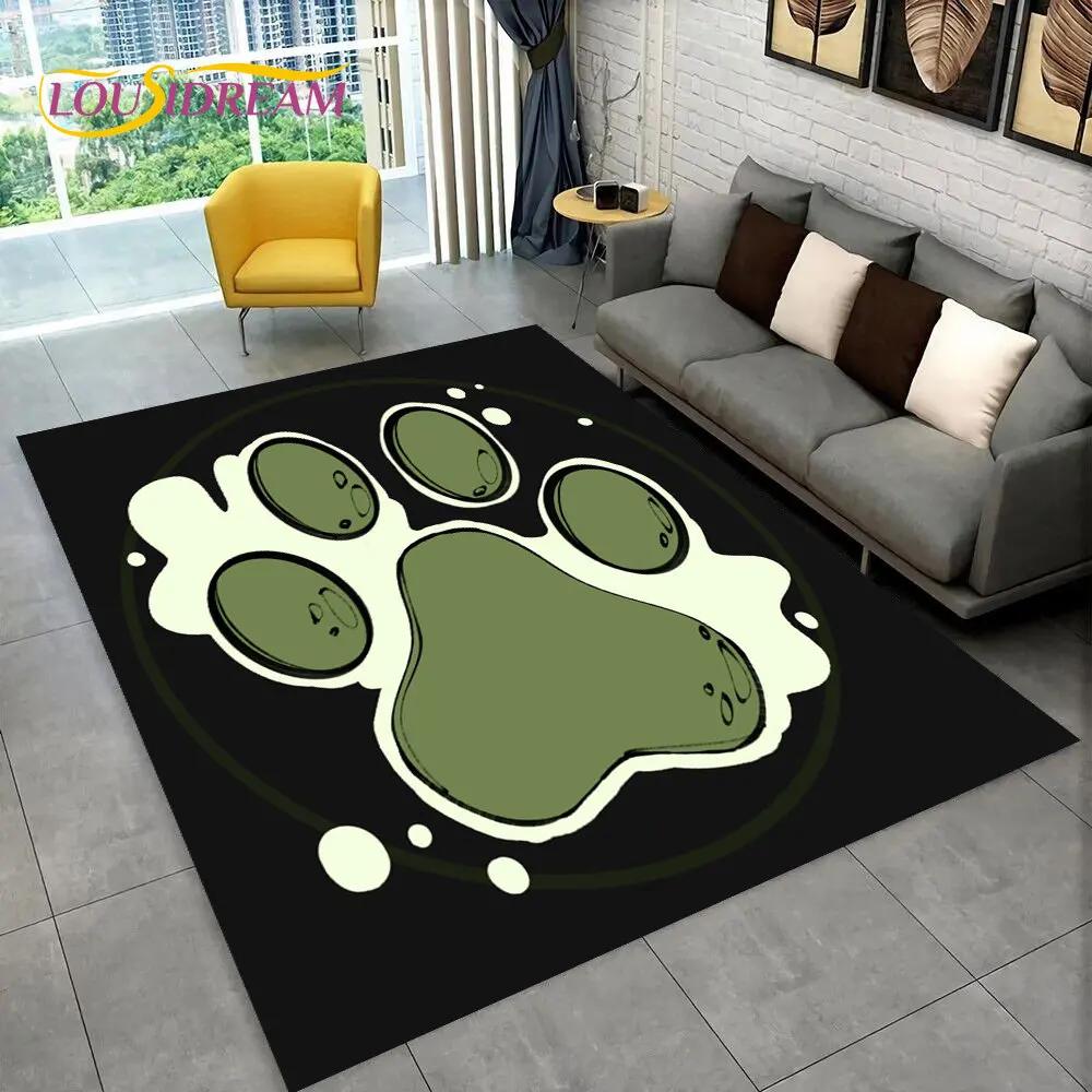 Domácí mazlíčci Footprint Sole Series 3D Area Koberec Velký,Koberec do obývacího pokoje Ložnice Pohovka Rohožka Dekorace,dětská protiskluzová podložka na podlahu