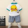 Adorable Little Yellow Duck Boys Summer Outfit Stylish Polo Short Sleeve Set For Kids
