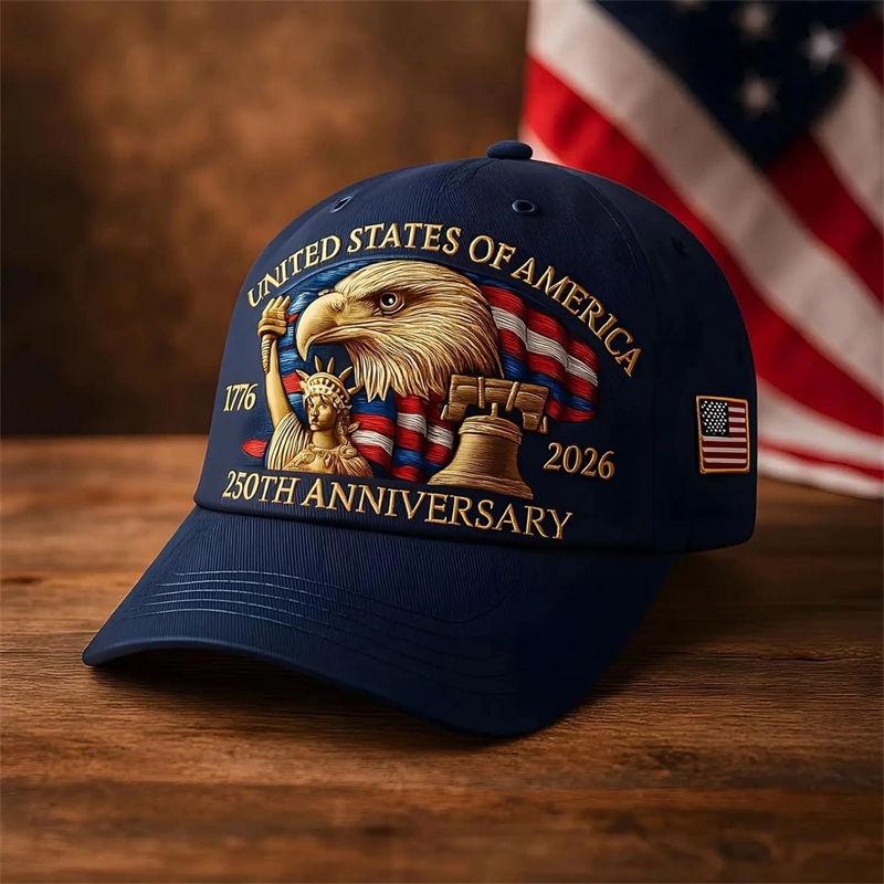 Eagle United States 250th Anniversary Hat Adjustable Printed Baseball Cap Outdoor Casual Hats Gifts GZW