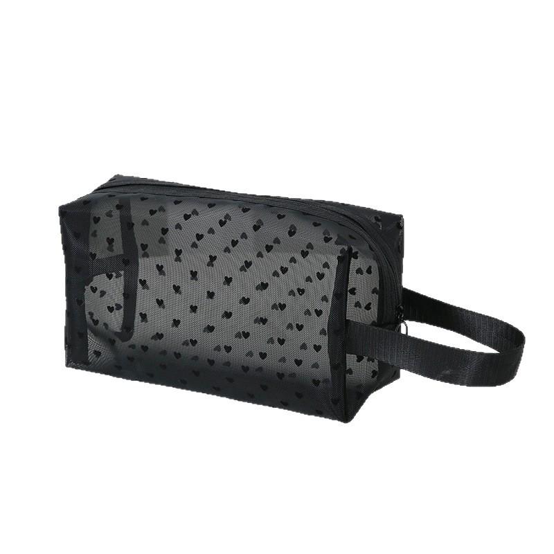Custom Transparent Mesh Makeup Bag - Large Capacity, Portable Toiletry and Cosmetic Storage Bag for Women