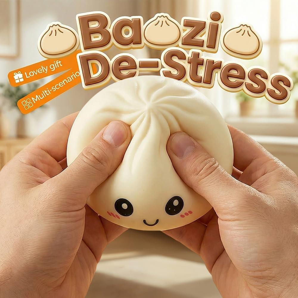 Dumpling Squishies Stress Ball Colorful Stress Relief Dumplings Sensory Balls Squeeze Dough Ball With Steamer Relaxation Gift