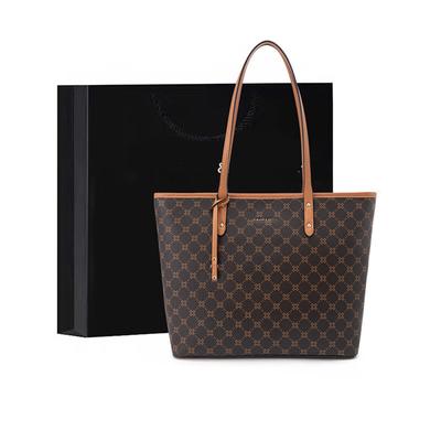 Light Luxury Handbag Fashion Printed Handbag Large Capacity Shoulder Bag Brown 33-40cm Wide 12cm High 29.5cm
