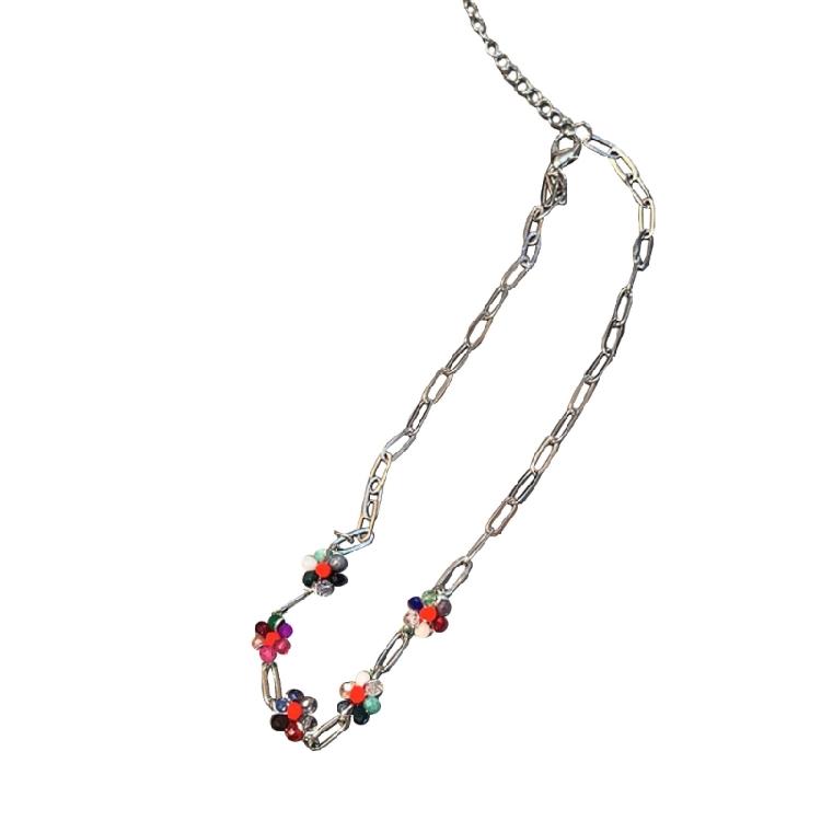 Simple Daisy Flower Charm Necklace Sweet Cool Choker Metal Chain Clavicle Chain