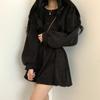 Corduroy Sashes Dresses Women Korean Preppy Puff Sleeves Casual A Line Mini Dress Harajuku Elegant All Match Solid Dress