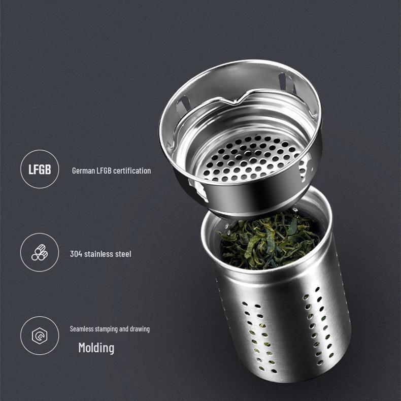 304 Stainless Steel Tea Strainer with Glass Thermos Cup and Separator