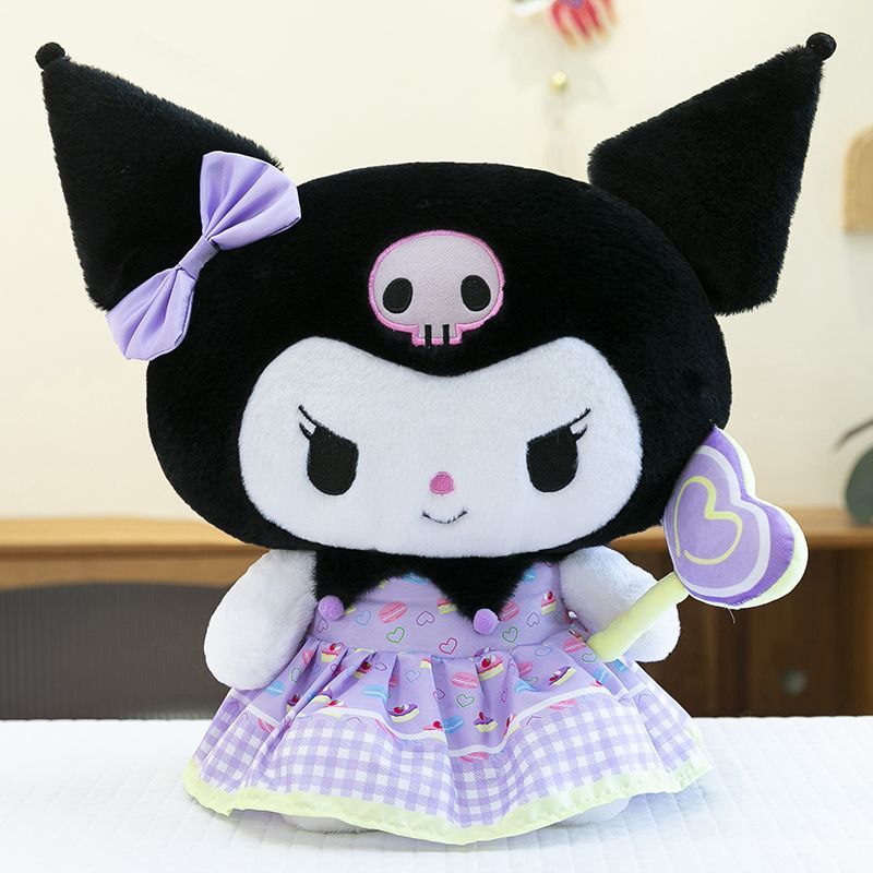 Sanrio Kuromi My Melody Pochacco Plush Toy 40Cm Large Size With Lollipop Dress Squishy Stuffed Animal Doll For Birthday Gift