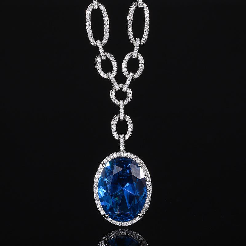 Jewelry Simulation Red Corundum Luxury Inlaid Banquet Pendant Necklace Stone 15 * 20