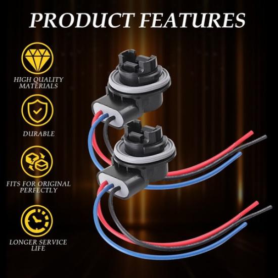 4Pcs Bulb 3157 Socket Brake Front Turn Signal Light Harness Wire Plug Connector