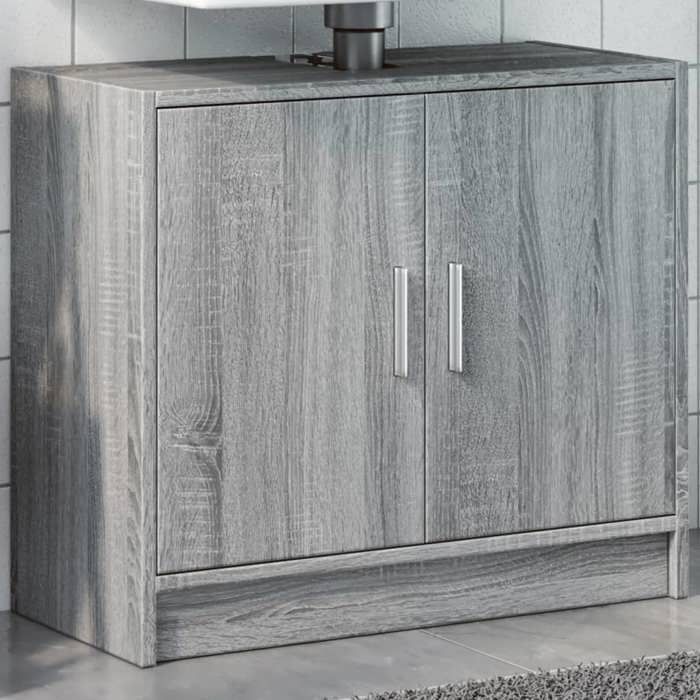 VidaXL Sink Cabinet Sonoma Grey 63x29x55 Cm Engineered Wood, Bathroom Cabinet, Storage Cabinet Room 848099