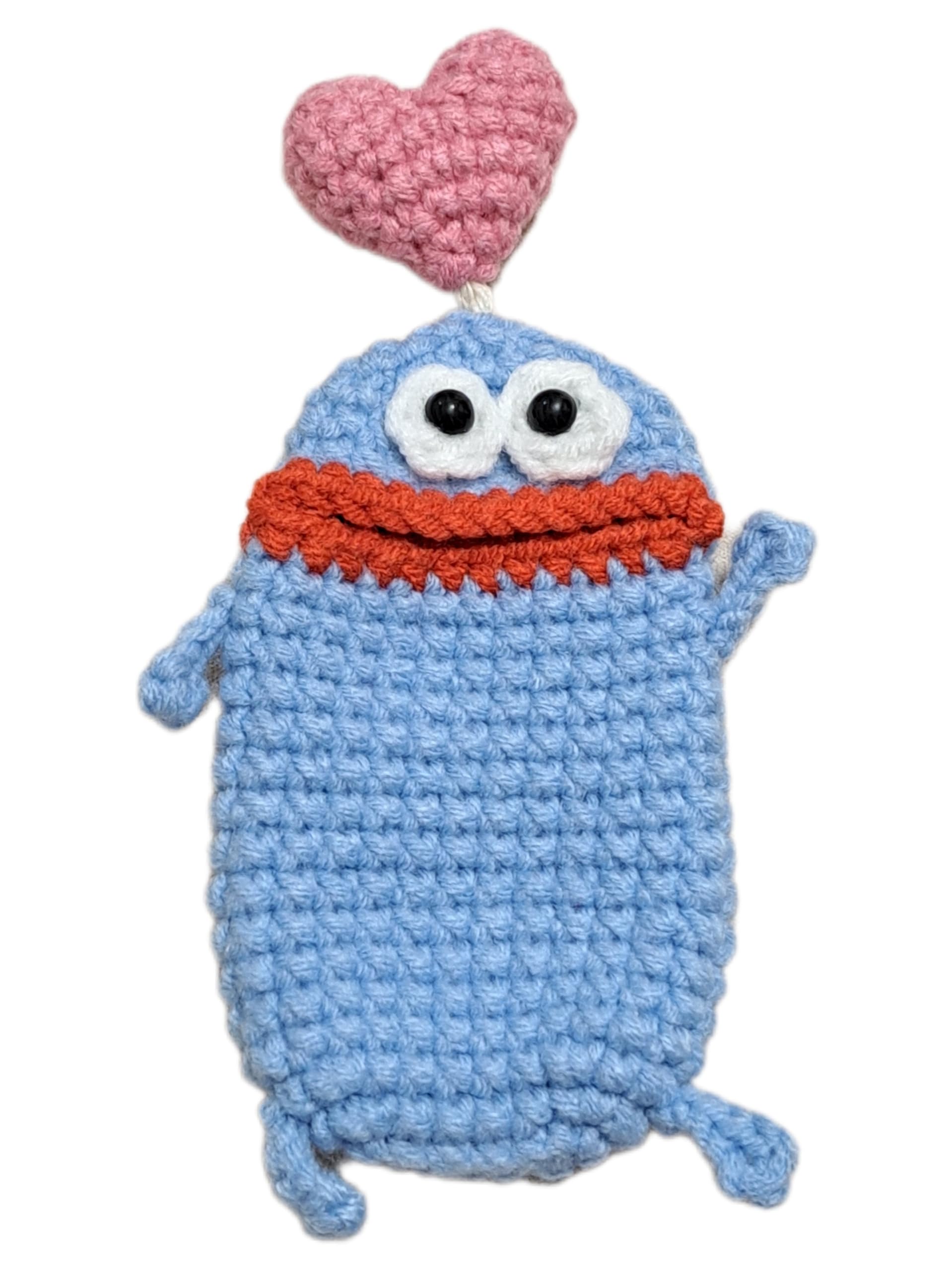 

Car Key Case, Keychain, Earphones, Knitted Doll, Handmade Key Mascot, Tarako Lips, Colorful (Light Blue) [Parallel Import]