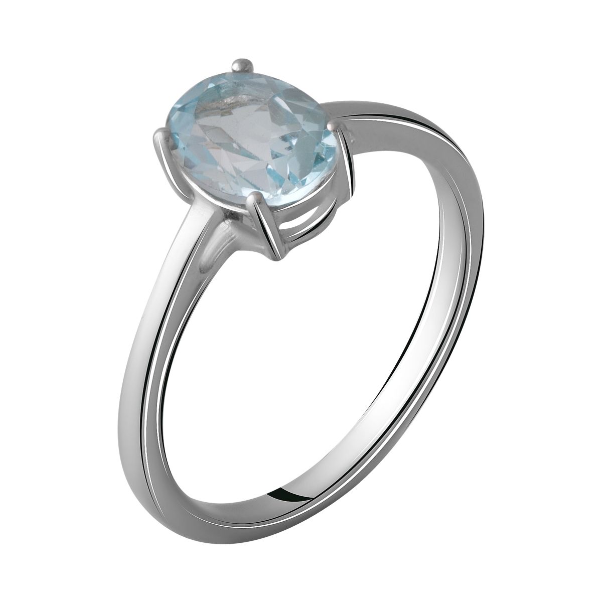 

Срібна каблучка з натуральним топазом 1.538ct (2059059) 2.15 гр. 925 проби 18 небо синє світло кольору