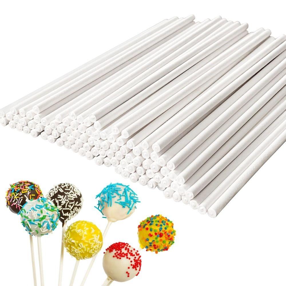 200pcs Solid Stick Lollipop Sticks 4 Inch Sucker Sticks Cake Sticks  Chocolate Candy Dessert